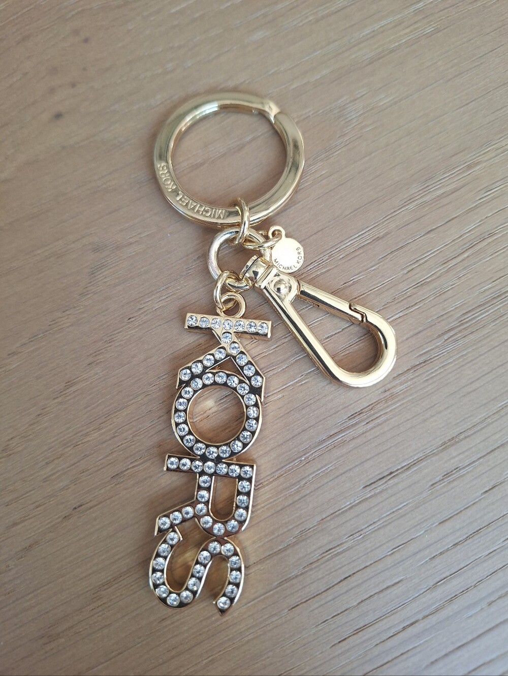 new Michael Kors  Gold Crystal LOGO Key Chain